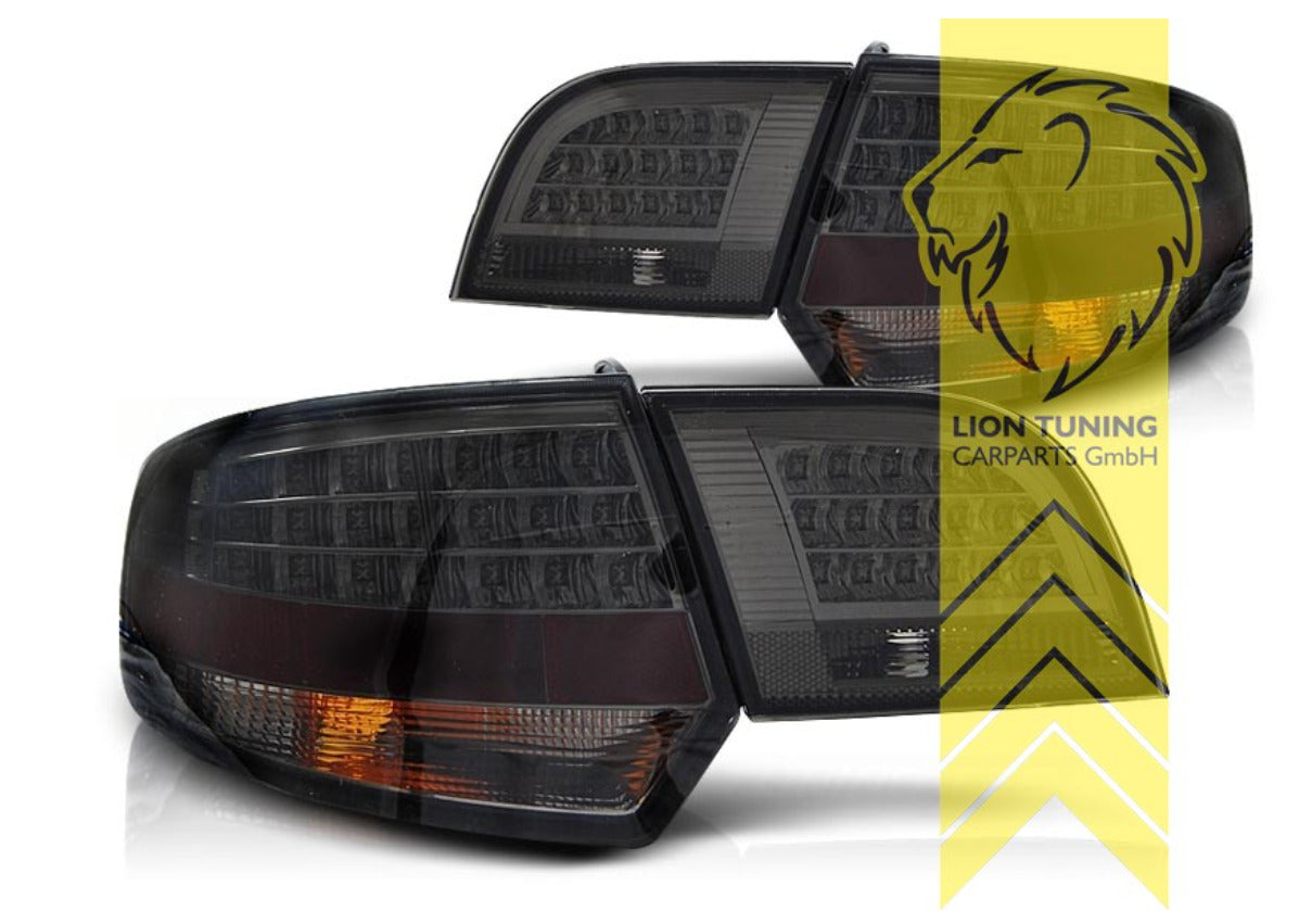 Liontuning LED Lightbar Rear Lights Tail Lamps Audi A3 8P 8PA 04-08 Dark Smoke S3 LHD