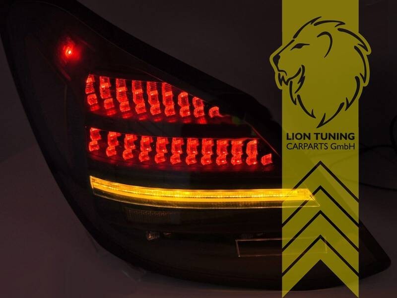 LT LED DRL Lightbar Rear Tail Lights Mercedes Benz C-Class W205 14-21 smoke LHD