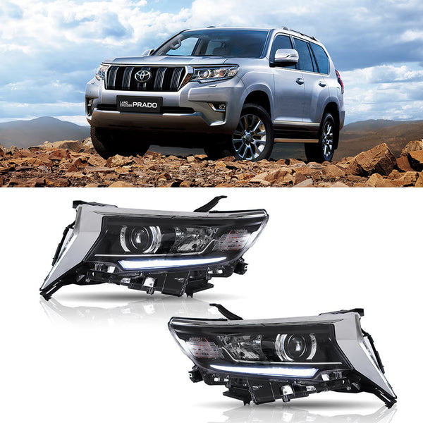 VLAND EU Toyota Land Cruiser Prado 16-21 LED DRL Lightbar Halo Headlights LHD