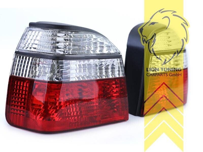 UK Stock LT Pair Rear Lights Tail Lamps VW Golf 3 red white 91-02 Halogen LHD