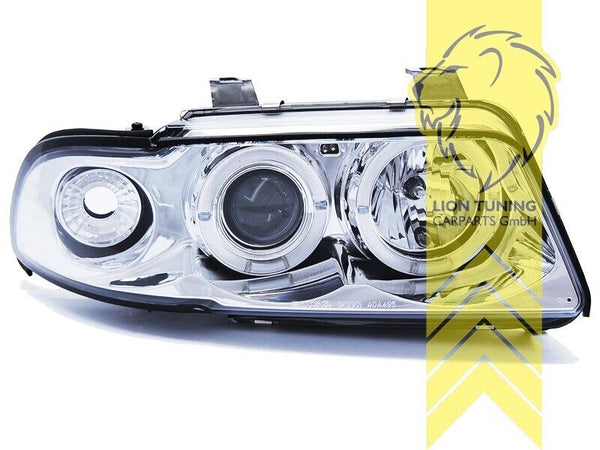 LT Pair LED DRL Halo Headlights Audi A4 B5 8D 94-98 Sedan Avant chrome LHD