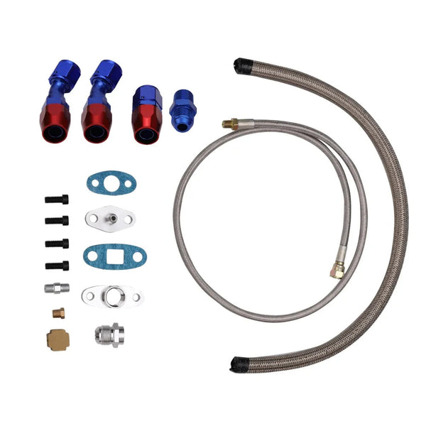 MXPR T04E Universal Turbo Charger Kit Intercooler Bundle t3 flange pipe bov adap