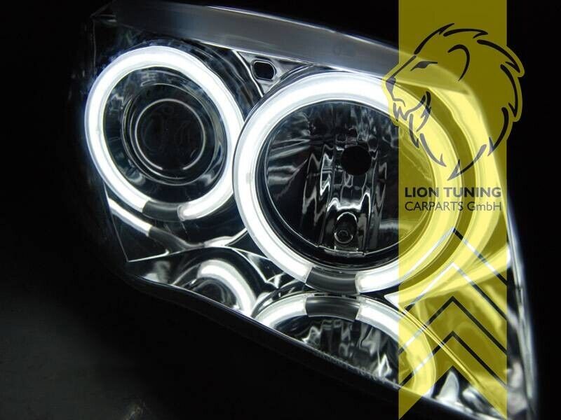 LT Pair LED DRL Halo Headlights BMW 1 Series E81 E82 E87 E88 03-12 chrome LHD