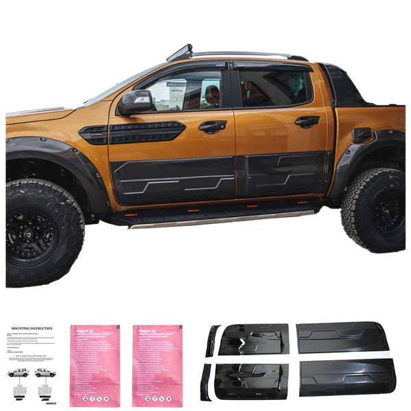 OW Body Cladding Styling Side Door Armour Panels FORD Ranger T6 T7 T8 12-22 ABS
