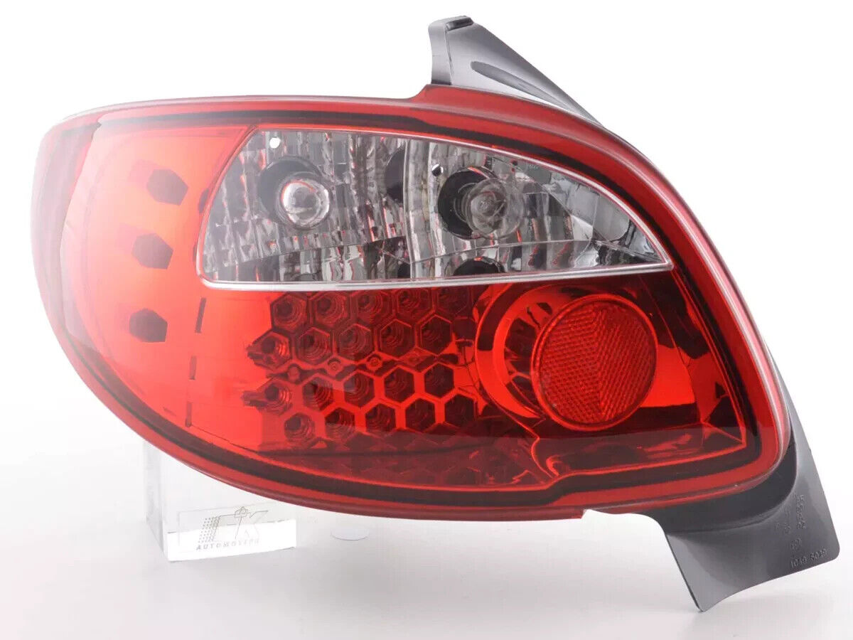 FK Pair Tail Lamps Rear Lights Peugeot 206 2 MK2 98-05 clear & red 3/5dr LHD