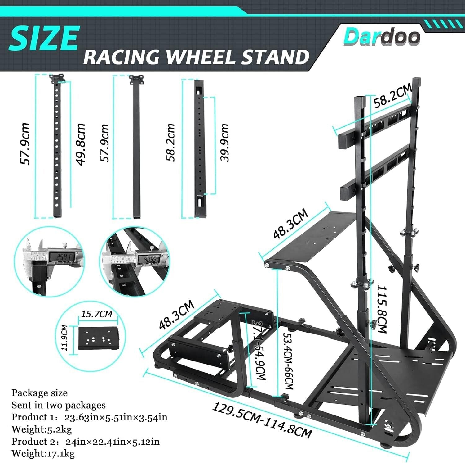 Driving Game Sim Racing Frame Rig - Add Seat Screen Wheel Pedals Xbox PS PC F1