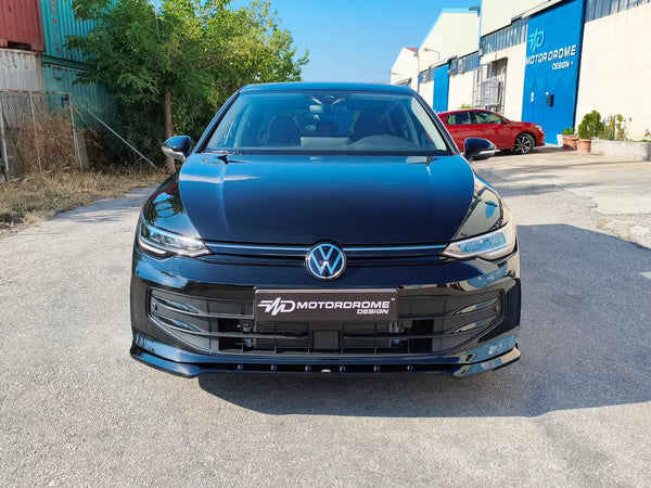 Motordrome Design Front Bumper Lower Splitter VW Golf Mk8 Facelift 24+ Gloss Blk