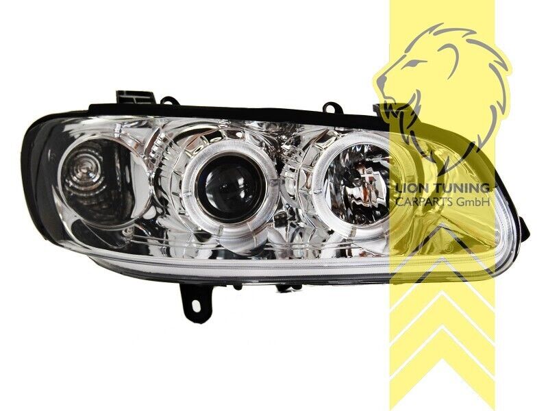 LT LED DRL Lightbar Halo Ring Headlights Opel Omega B Saloon Estate Chrome LHD