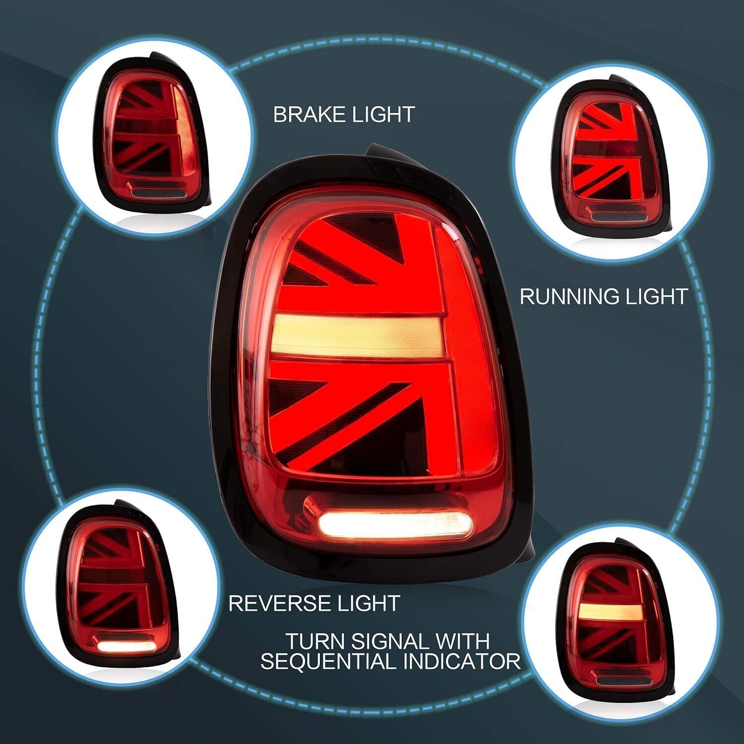 VLAND BMW Mini Cooper F55 F56 F57 2014-2021 Lightbar LED SEQUENTIAL Rear Lights