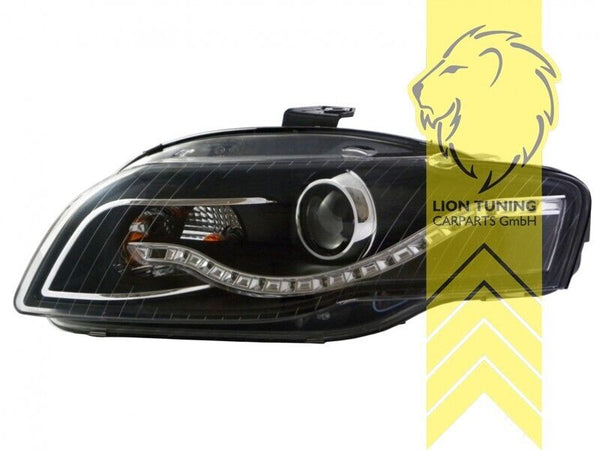 LT LED DRL Lightbar Halo Headlights Audi A4 B7 8E 04-08 Limo Avant black LHD