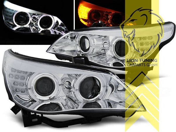 LT LED DRL BMW E60 Sedan E61 Touring 05-07 chrome XENON AFS Headlights LHD