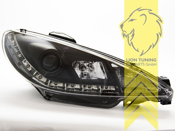 LT LED Angel Eye Halo Headlights Peugeot 206 206CC Cabrio Break black 98-07 LHD