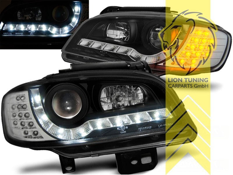 LT LED DRL Lightbar Halo Ring Headlights Seat Ibiza 6K2 Cordoba black 99-02 LHD