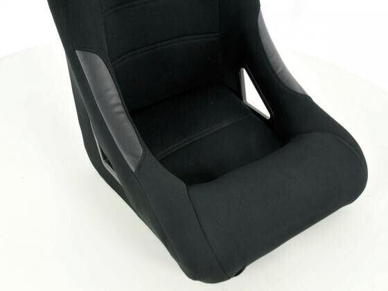 FK Pair Universal Fixed Back Motorsport Bucket Sports Seats Black Fabric Edition