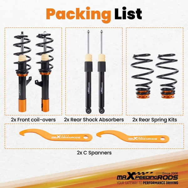 MXPR Street Lowering Coilovers VW Golf Mk5 MK6 2.0 TDI TFSi GTi B6 TT EOS A3 CC