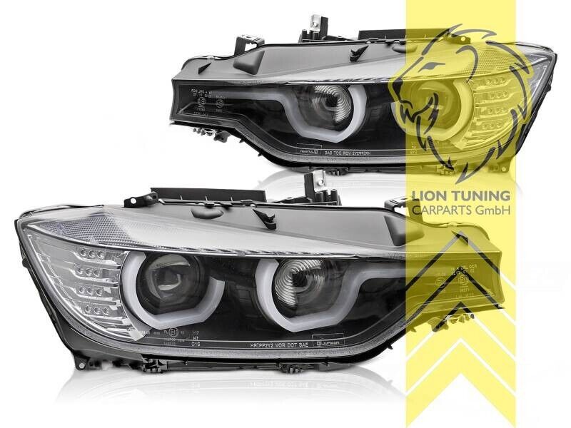 LT LED DRL Lightbar Halogen Headlights BMW F30 Sedan F31 Touring black 11-15 LHD