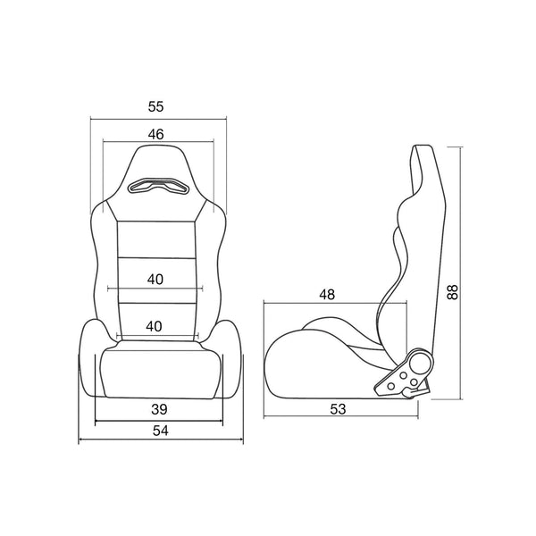 Simoni Racing Reclining Alcantara Red x1 Universal Sports Bucket Seat + slides