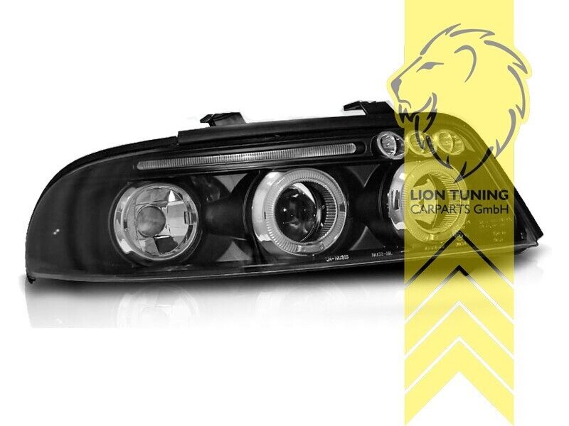 LT LED DRL Halo Headlights Audi A4 B5 8D Sedan Avant Facelift 99-01 black LHD