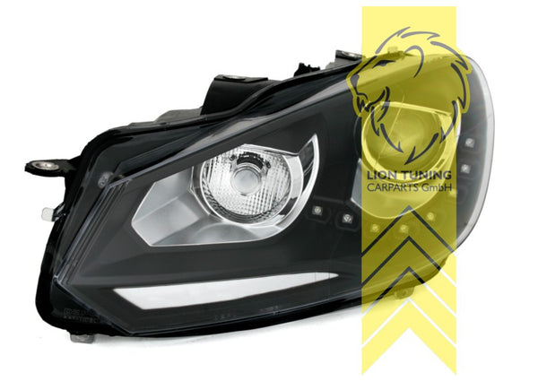 LT Set LED DRL Halo Ring Headlights VW Golf 6 MK6 Limo Variant Cabrio black LHD