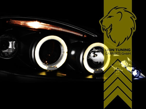 LT Pair LED Angel Eye Halo Headlights Opel Vauxhall Corsa C Combo C black LHD