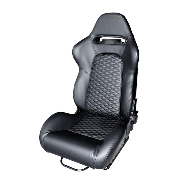 Simoni Racing Universal Quilted Stitch Luxe x1 Bucket Seat Black on Black