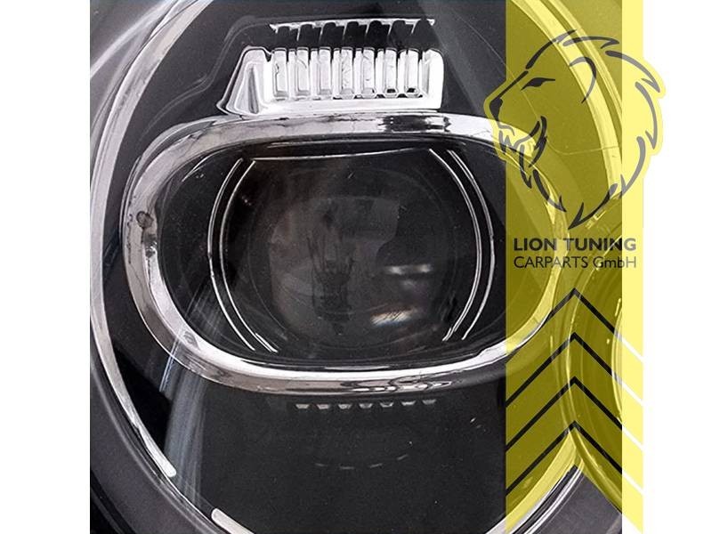 LT Pair LED DRL Halo Ring Headlights BMW Mini One R55 R56 R57 R58 R59 black LHD