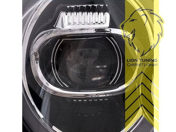 LT Pair LED DRL Halo Ring Headlights BMW Mini One R55 R56 R57 R58 R59 black LHD