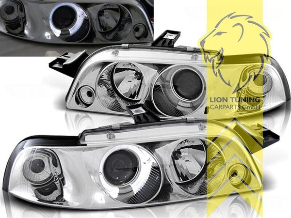 LT Pair LED DRL Lightbar Headlights Fiat Punto 1 Type 176 93-00 chrome LHD