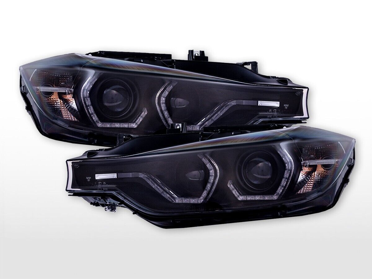 FK Pair LED DRL 3D Lightbar Headlights BMW 3 series F30 F31 12-14 XENON LHD