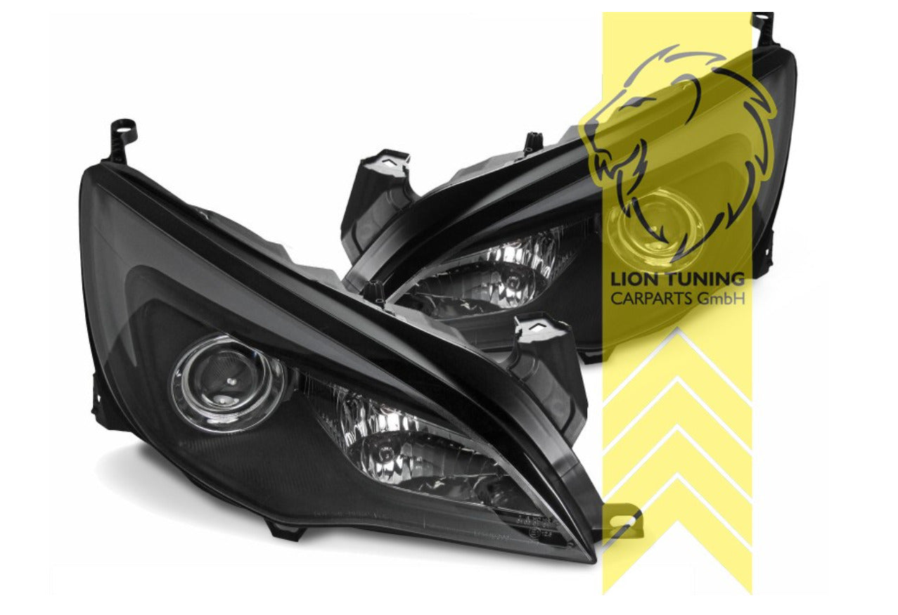 LT Set LED Halo Lightbar Headlights Opel Astra J sedan caravan black 09-15 LHD