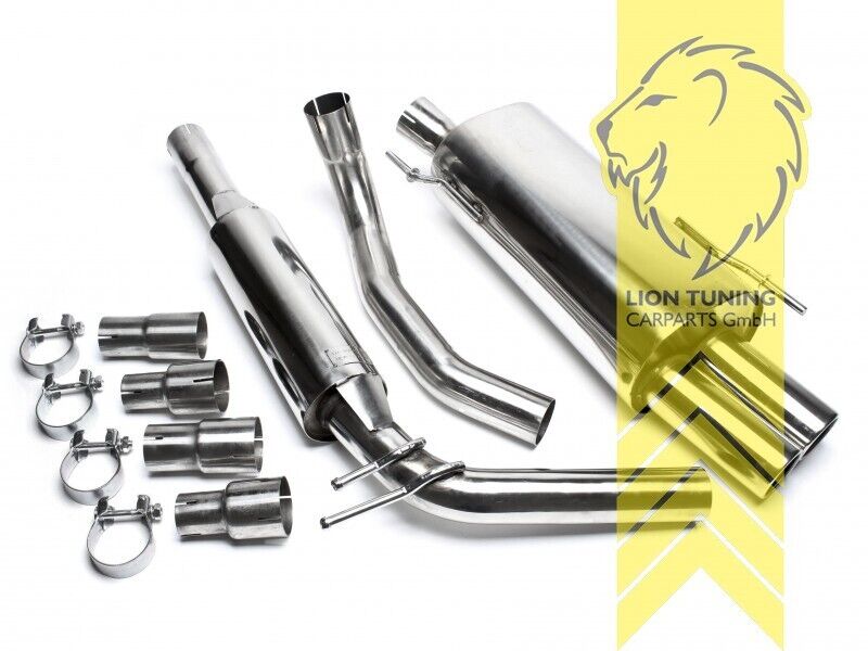 LT Stainless Steel Group A Sports Exhaust System VW Polo 4 6N 6N2 2x76mm