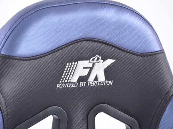 FK Universal Reclining Bucket Sports Seats Carbon Weave Design Blue & Black Ed