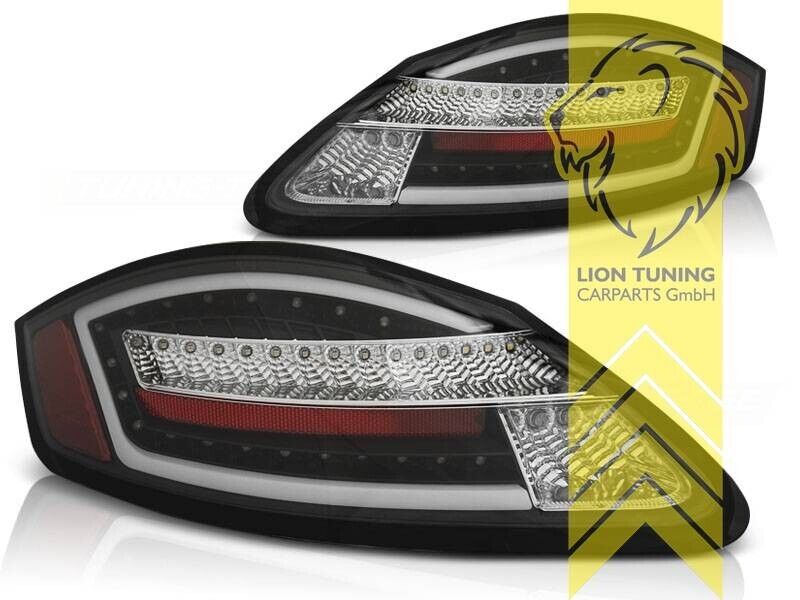 LT LED DRL Lightbar Rear Tail Lights Porsche Boxster 987 04-09 Black LHD