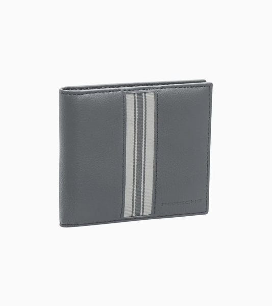 Genuine Porsche Wallet– Card holder grey premium cowhide embossed textile stripe