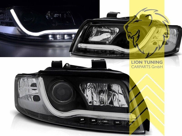 LT LED DRL Halo Headlights Audi A4 B6 8E Limo Avant black LHD