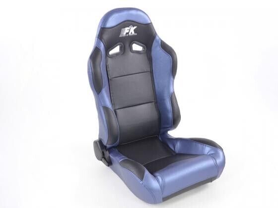 FK Universal Reclining Bucket Sports Seats Carbon Weave Design Blue & Black Ed