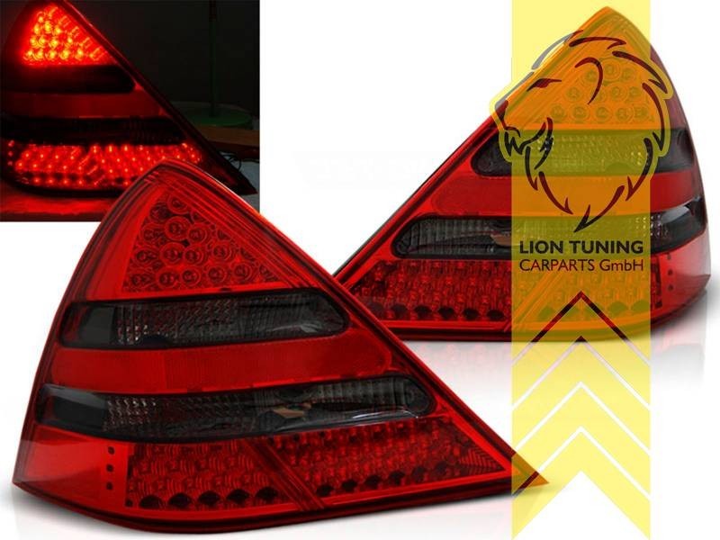 LT Pair LED Lightbar Rear Lights Tail Mercedes SLK R170 96-04 black red LHD
