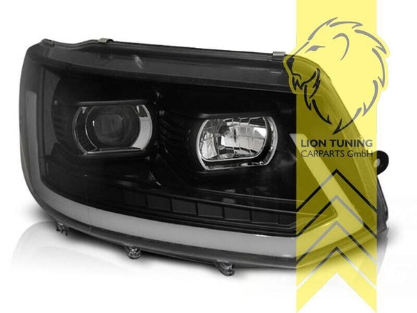 LT LED DRL Halo Headlights VW T5 Bus Transporter Multivan black 09-15 LHD