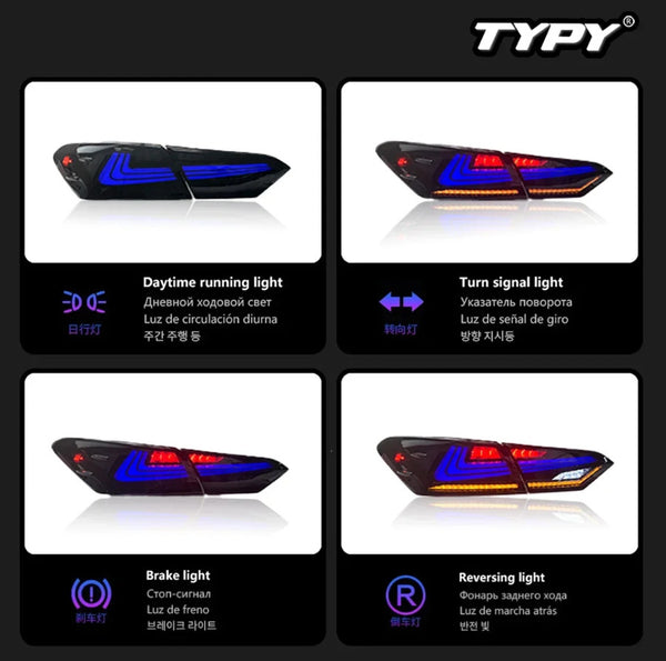 TYPY Pair LED 18-23 Toyota Camry RGB Dynamic Rear Lights Dynamic Tail LHD