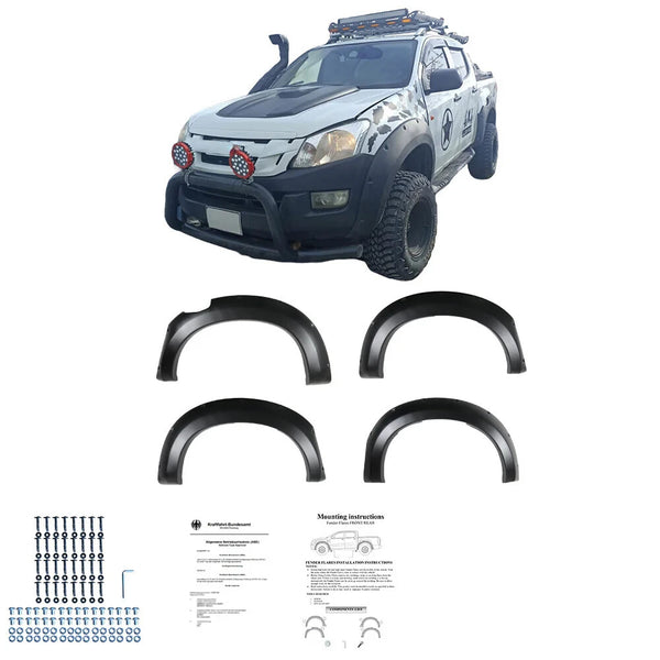 OW Fender Flares Wide Arch Kit ISUZU D-Max Series 2 2012-2019 ABS Black ABE TUV
