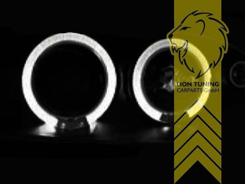 LT Pair LED DRL Angel Eye Halo Ring Headlights Citroen Xsara N1 97-00 black LHD