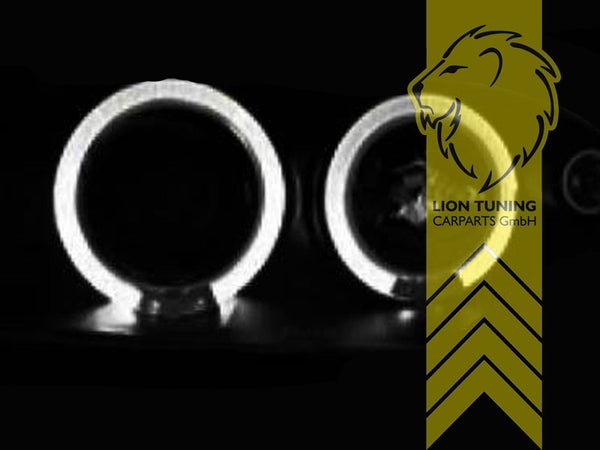 LT Pair LED DRL Angel Eye Halo Ring Headlights Citroen Xsara N1 97-00 black LHD