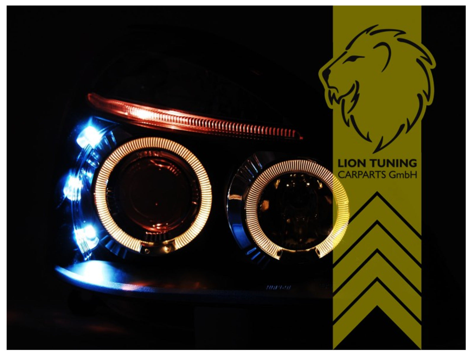 LT LED DRL Lightbar Halo Ring Headlights Renault Clio B 2 MK2 Phase 2 black LHD