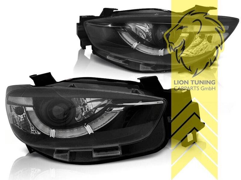 LT LED DRL Halo Lightbar Headlights Mazda CX5 KE GH 11-15 black LHD