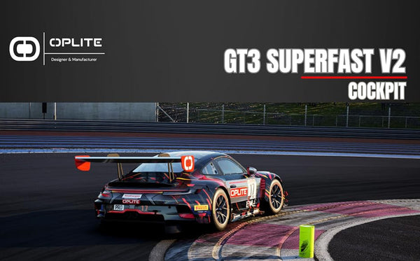 OPLITE GT3 Game Sim Racing Frame Rig & Seat for Screen Wheel Pedals Xbox PS PC