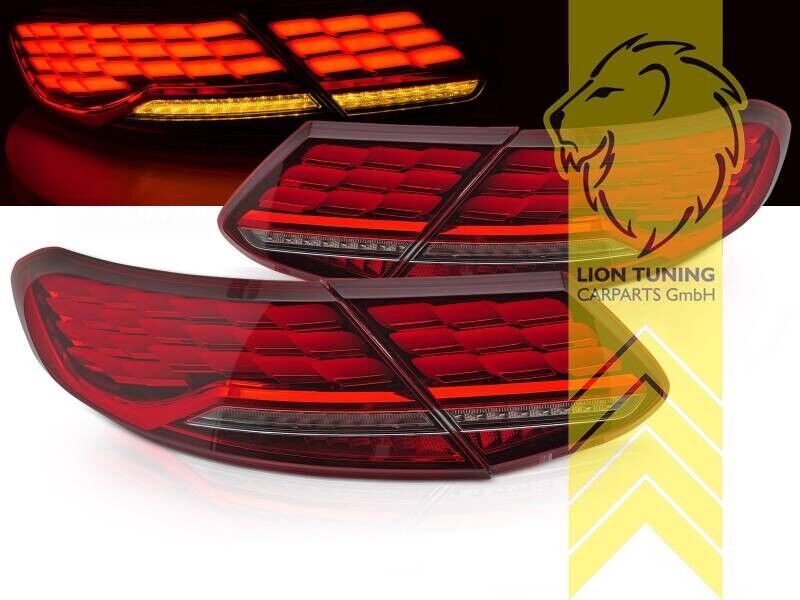 LT LED DRL Lightbar Rear Tail Lights Mercedes C Class Coupe C205 14-21 red LHD