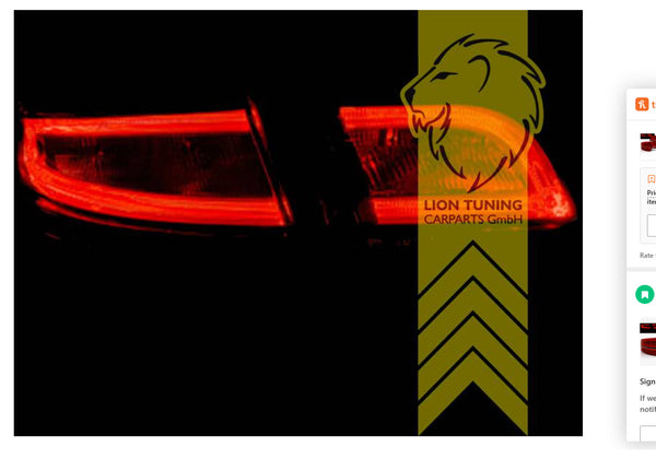 UK LT LED Lightbar Rear Lights Tail Lamps Audi A3 SB 8P 8PA 04-08 Red S3 LHD