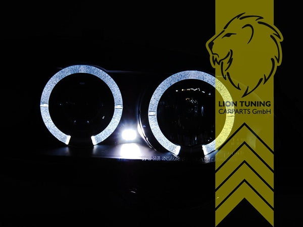 LT Pair LED DRL Halo Ring Headlights Opel Vauxhall Astra G Chrome 98-05 LHD