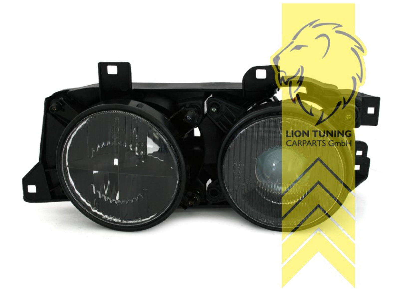 LT Pair LED DRL Lightbar Halo Ring Headlights BMW E34 Black Crosshair Saloon