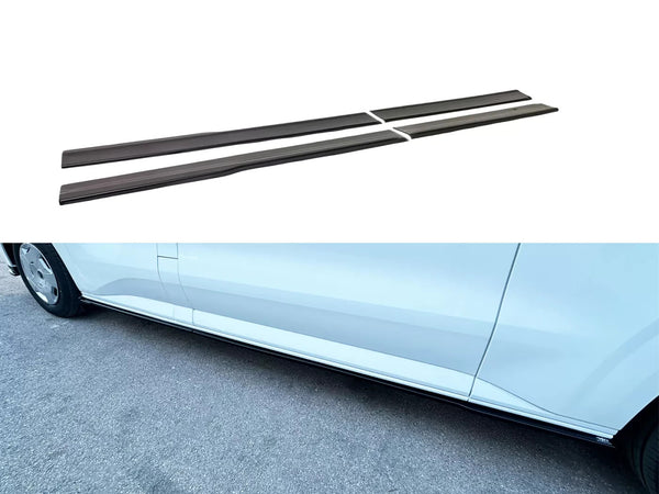 Motordrome Side Skirts 2 Ford Transit Custom Mk2 L2 VW T7 Long Gloss Black